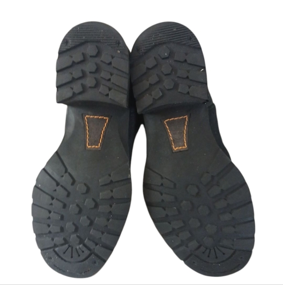 Timberland Black Leather Combat Boots Women's Black Lug Sole Booties Size 7 - Picture 8 of 13